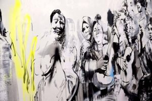 Detalles de la obra "Sueño de una fiesta flamenca".